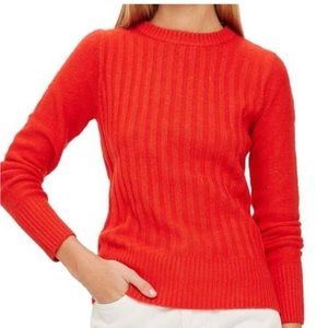 Topshop | Super Soft Rib Crew Neck Sweater - Red